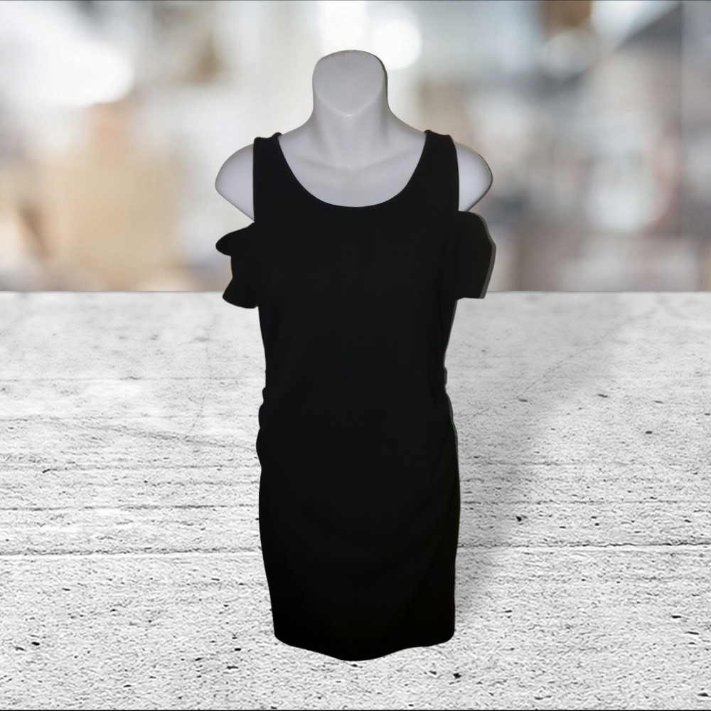 Motherhood maternity black cold shoulder dress size M